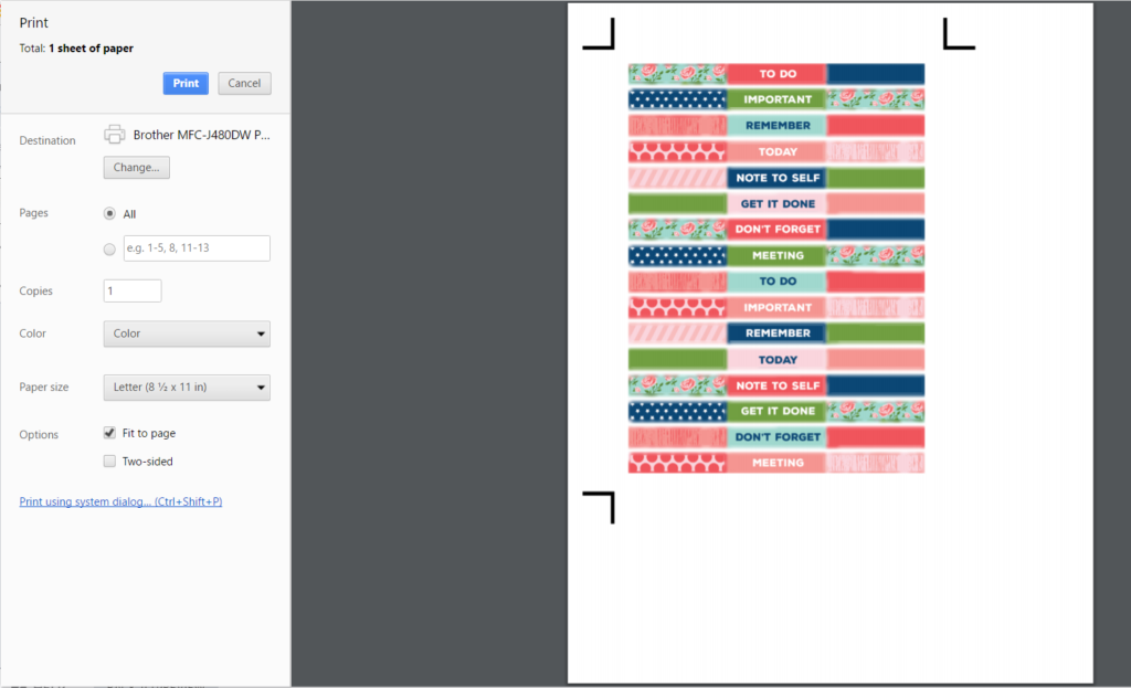 Cricut Design Space Print then Cut Tutorial – Planner and Paper